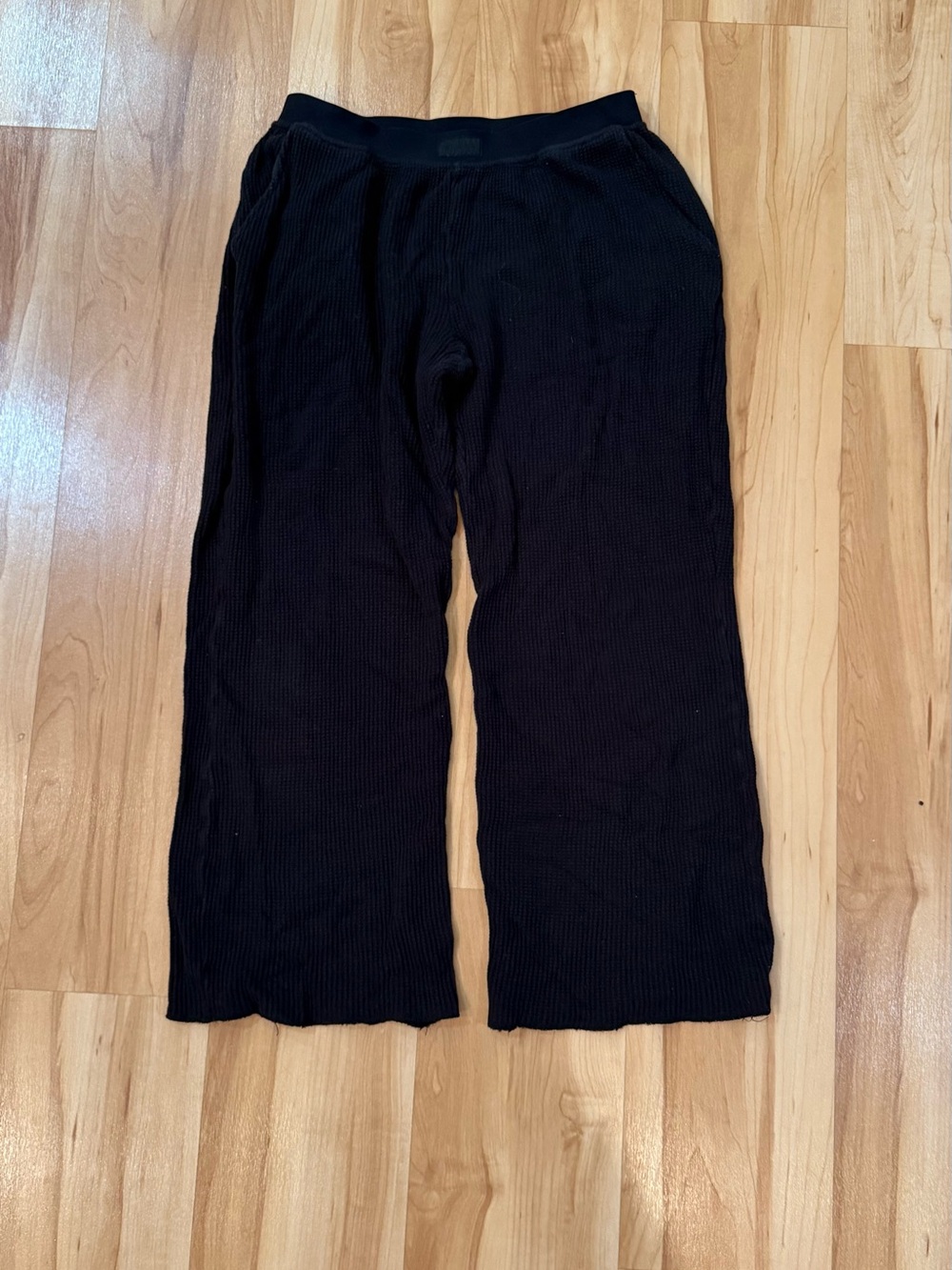 Set Active Black Waffle Knit Pants